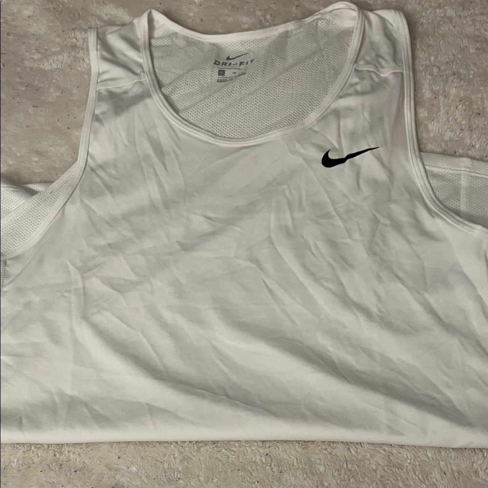 Nike White Tank Top with Black Logo